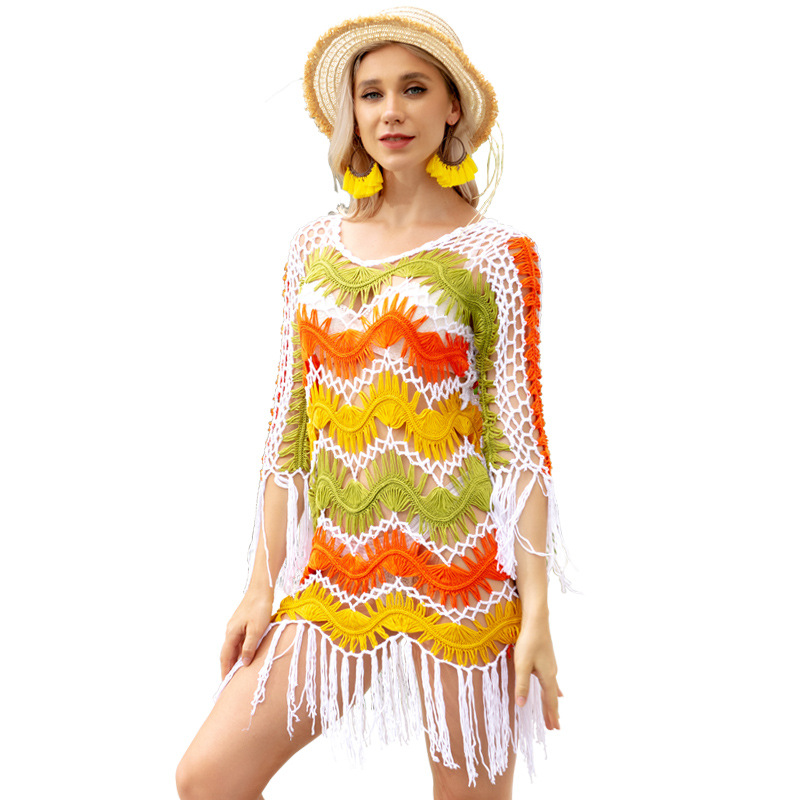 Fashion Yellow Polyester Hollow Sun Protection Blouse