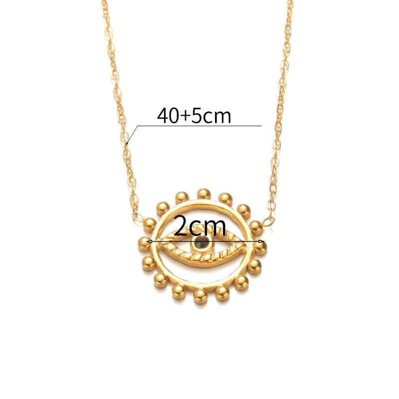 Fashion Gold Stainless Steel Gold Plated Hollow Eyes Necklace