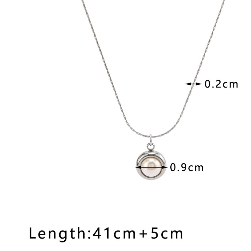 Fashion Silver Stainless Steel Round Necklace