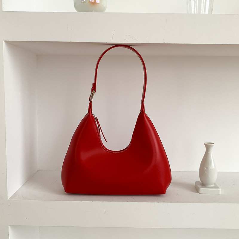 Fashion Red Pu Large Capacity Shoulder Bag