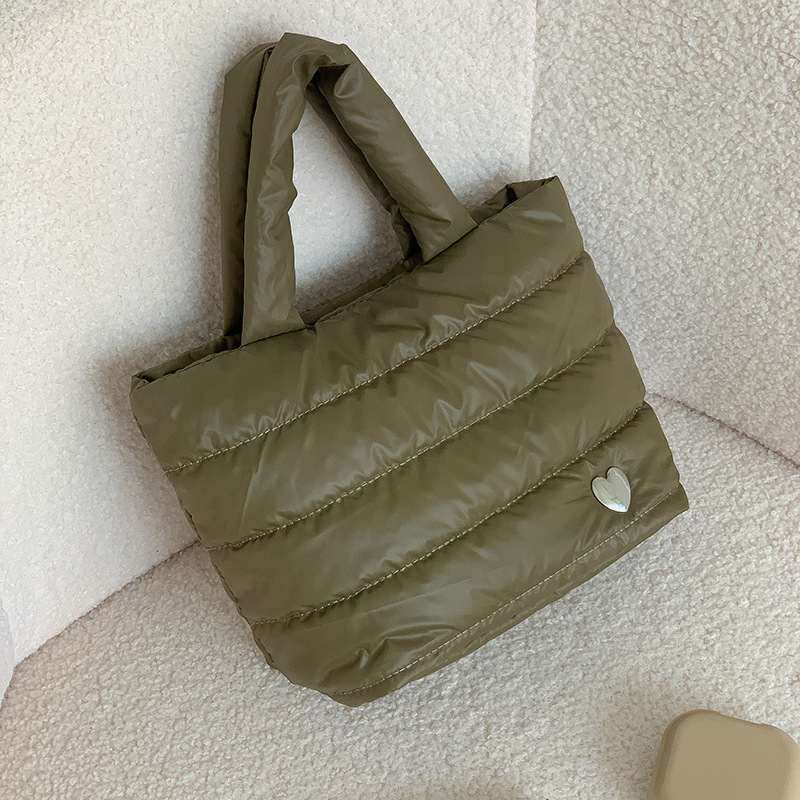 Fashion Green Cotton Large Capacity Handbag