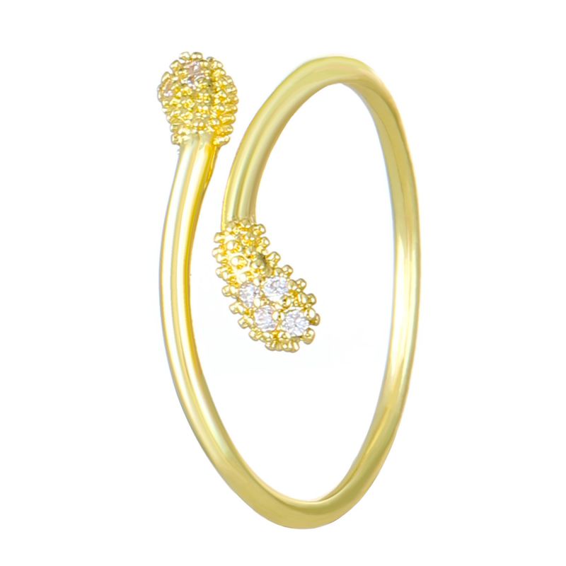 Fashion Gold Alloy Zirconia Geometric Open Ring