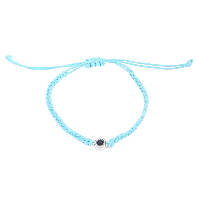 Fashion 06 Blue Cord Braided Projected Ball Bracelet