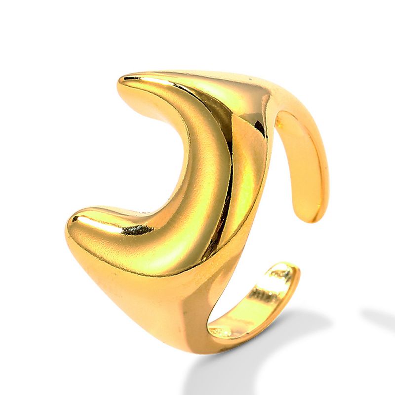 Fashion Gold Color Copper Geometric Twist Open Ring