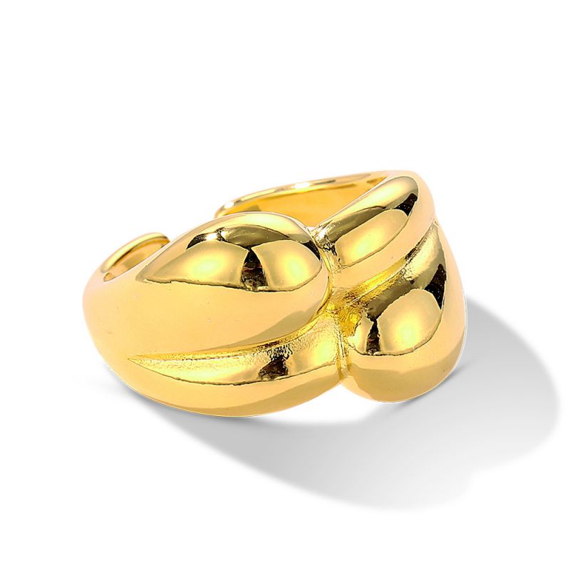 Fashion Gold Color Copper Gold-plated Glossy Open Ring