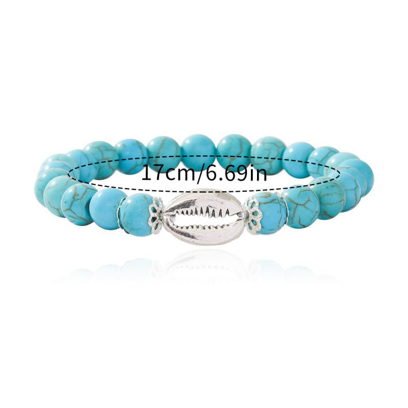 Fashion 20# Turquoise Beaded Shell Bracelet