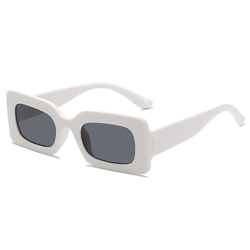 Fashion Gray Frame With White Frame Pc Square Frame Sunglasses