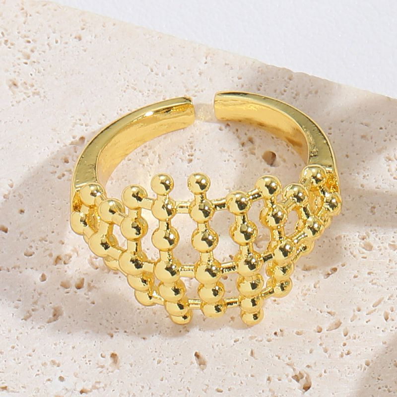 Fashion Copper Bead Style Copper Geometric Copper Bead Open Ring