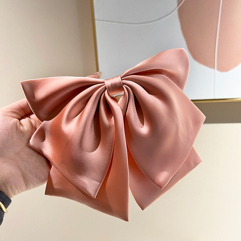 Fashion Orange Bow Hairpin Fabric Bow Hairpin