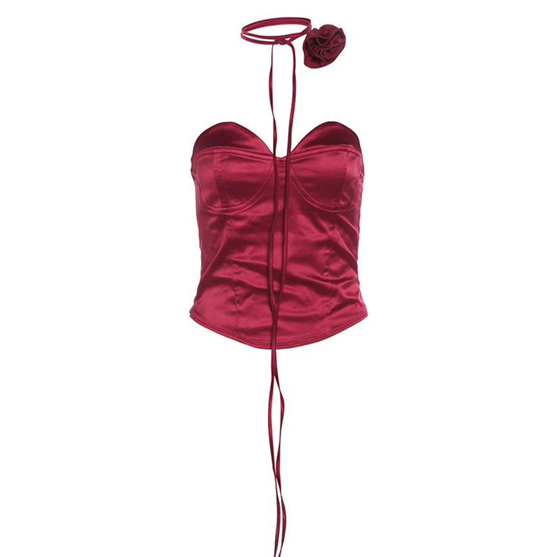 Fashion Red Neck Scarf Sleeveless Vest