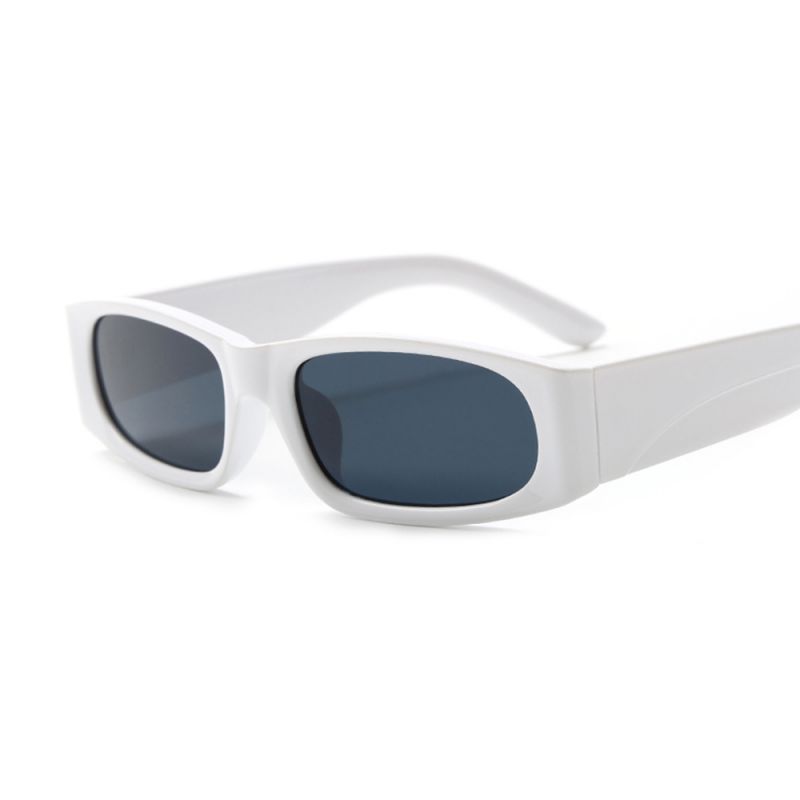 Fashion Gray Frame With White Frame Color Block Small Frame Sunglasses