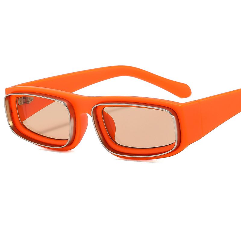 Fashion C10 Orange Frame Tea Slices Pc Square Small Frame Sunglasses