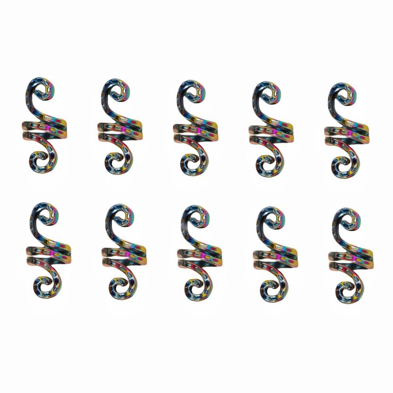 Fashion 10 Colors Alloy Snake-shaped Dreadlock Hair Button Set
