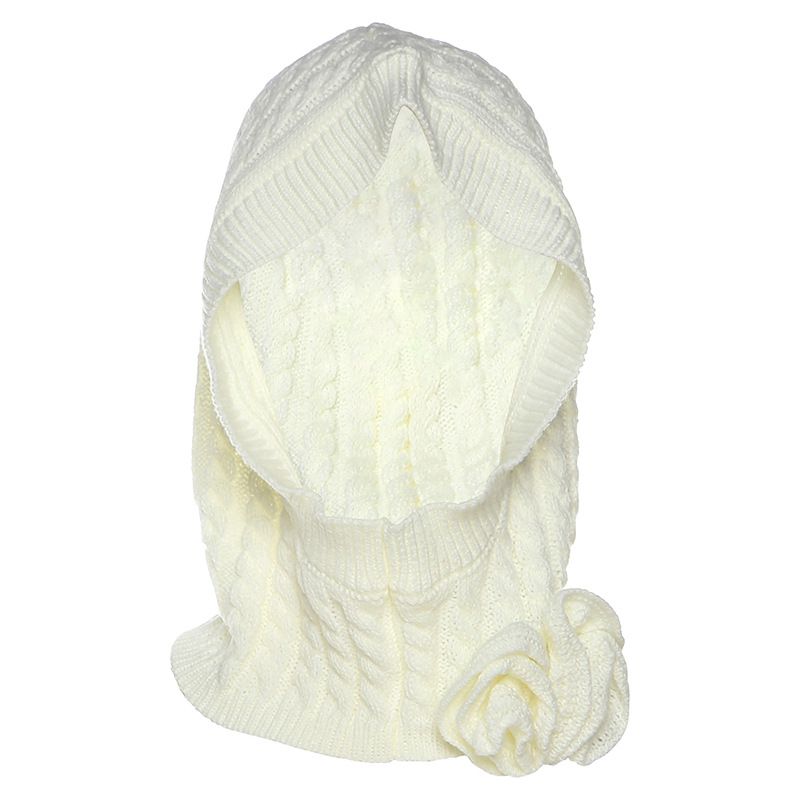 Fashion Apricot (hat) W23h41241 Polyester Knit Floral Hood