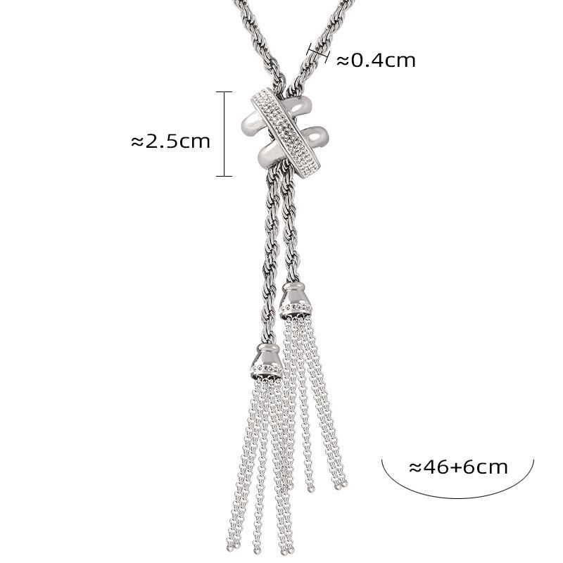 Fashion Steel Color Necklace Titanium Steel Twist Chain Y Shape Necklace