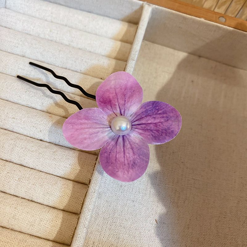 Fashion Hairpin-purple Alloy Flower Hairpin