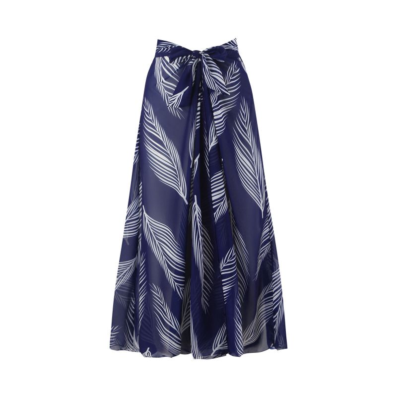 Fashion Blue Skirt Polyester Printed Beach Skirt