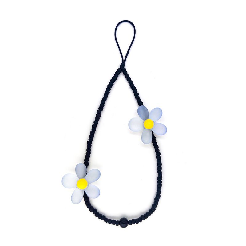 Fashion 1# Rice Beads Beaded Flower Mobile Phone Chain