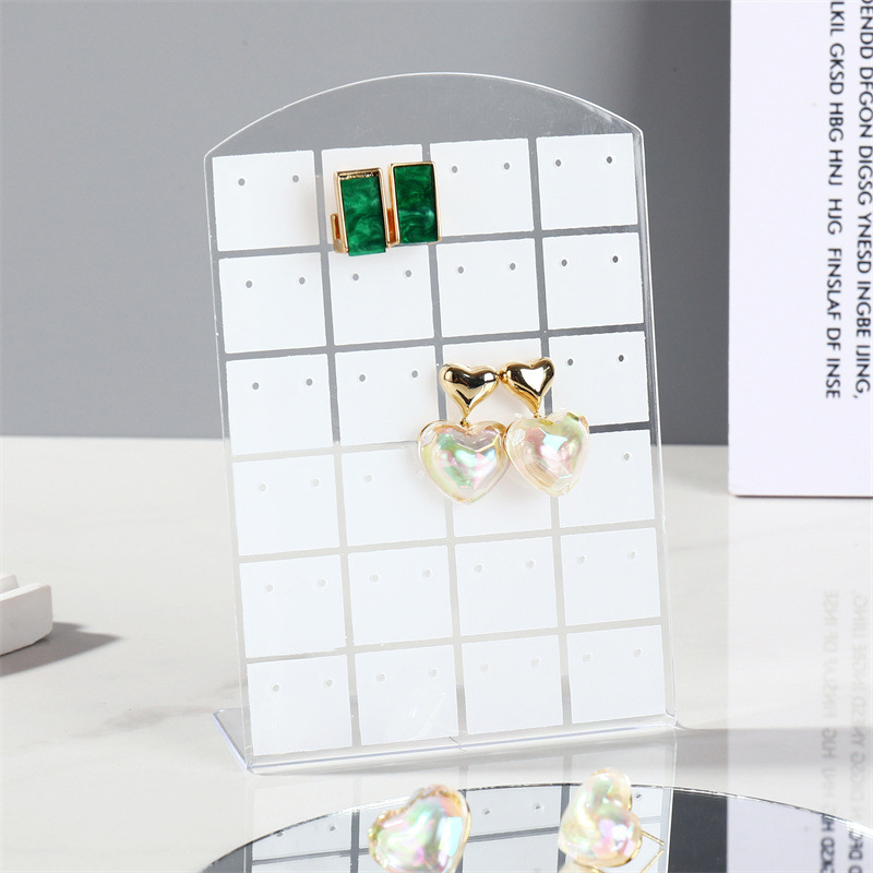 Fashion Transparent White Acrylic 48 Hole Earring Display Stand
