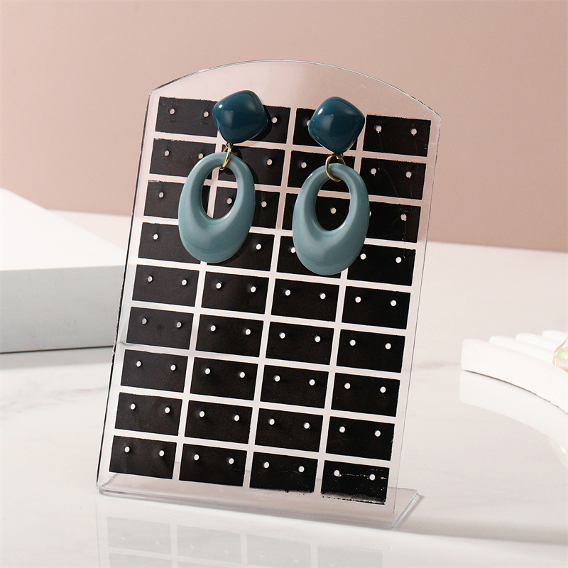 Fashion Transparent + Black Plaid Acrylic Jewelry Display Board