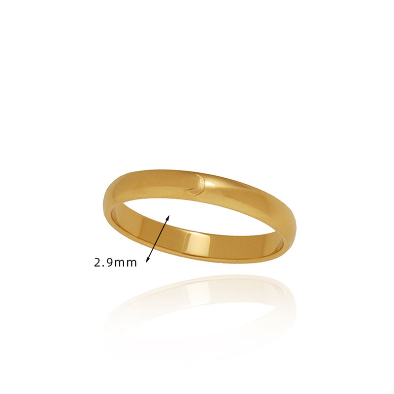 Fashion 2.9mm Crescent Ring Titanium Steel Moon Narrow Ring