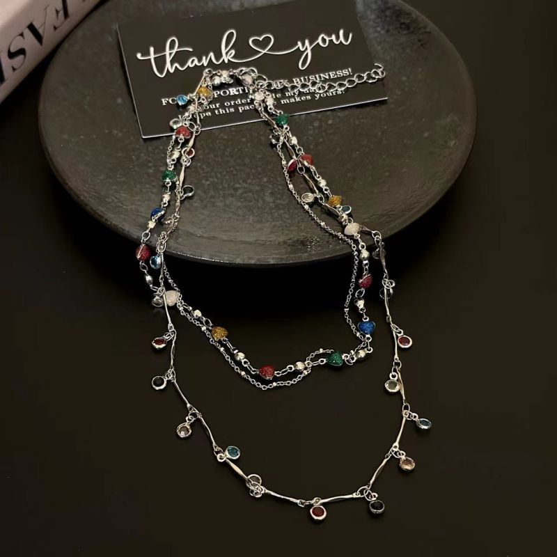 Fashion Section B Alloy Diamond Multi-layer Necklace