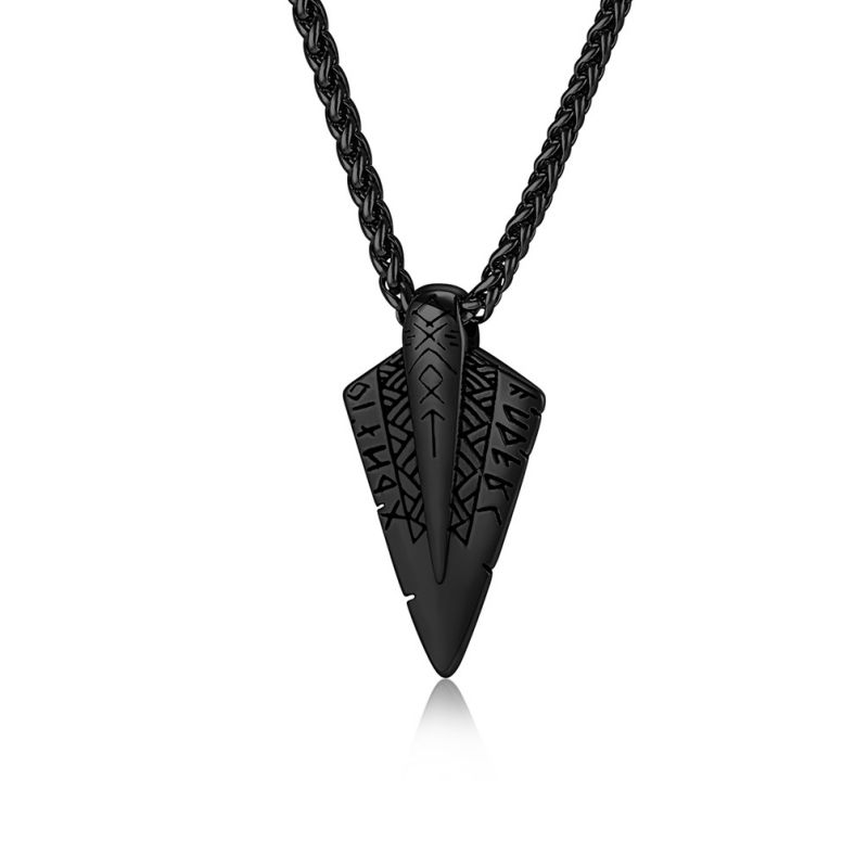 Fashion Black+pl002 Chain 3mm*60cm Titanium Steel Symbol Men's Necklace