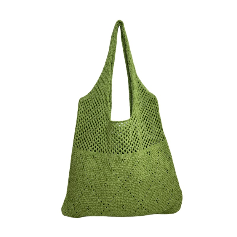 Fashion Green Grass Woven Hollow Large Capacity Shoulder Bag