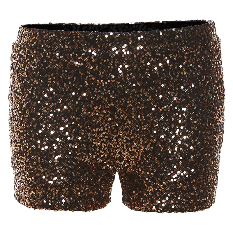 Fashion Brown Shorts Polyester Sequin Shorts
