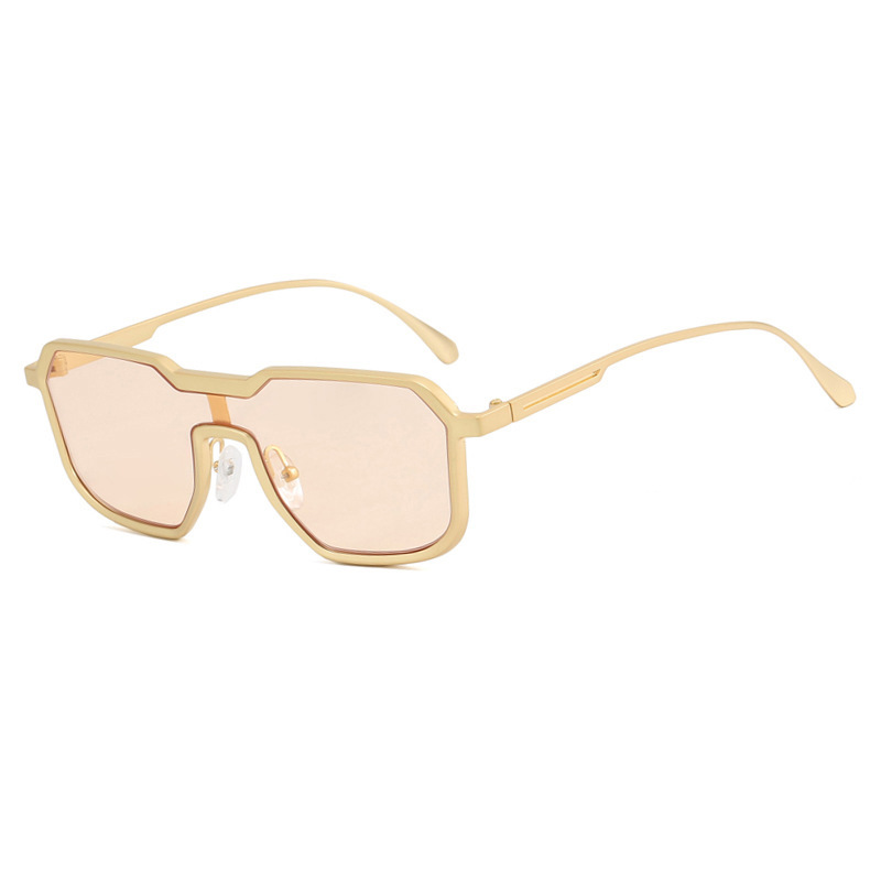 Fashion Gold Frame Champagne Pc Square Sunglasses