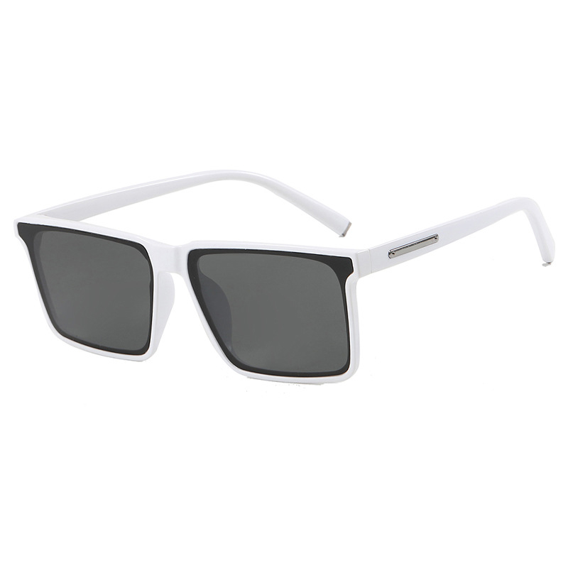 Fashion Solid White Gray Flakes Ac Square Sunglasses