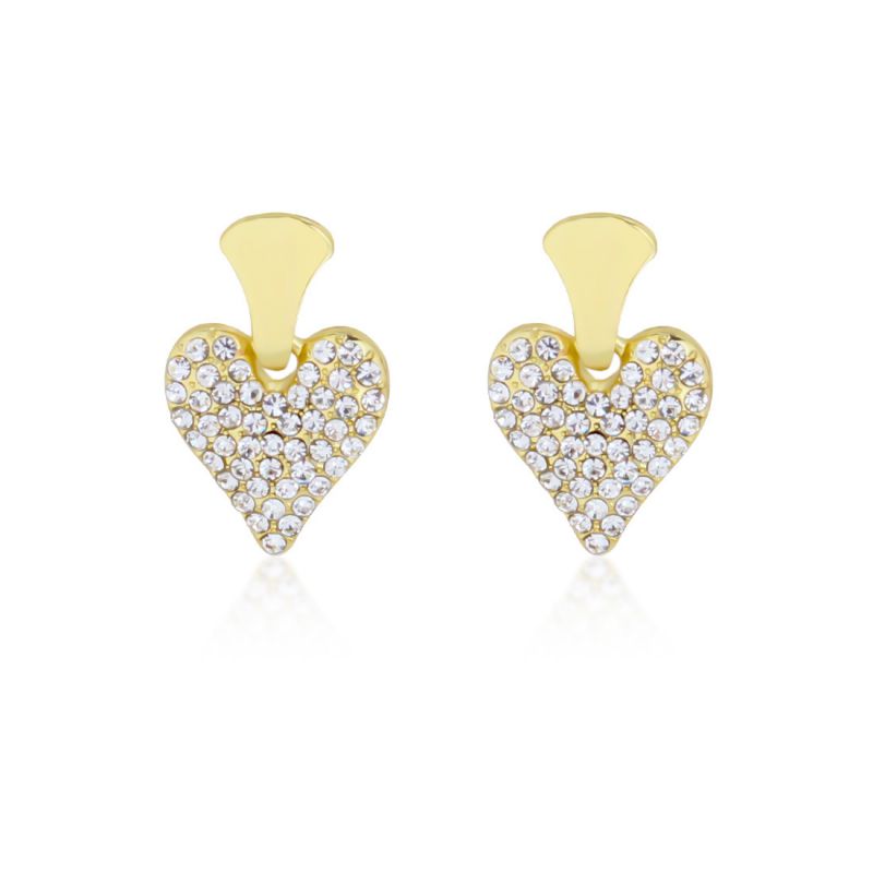 Fashion Gold Alloy Diamond Love Stud Earrings