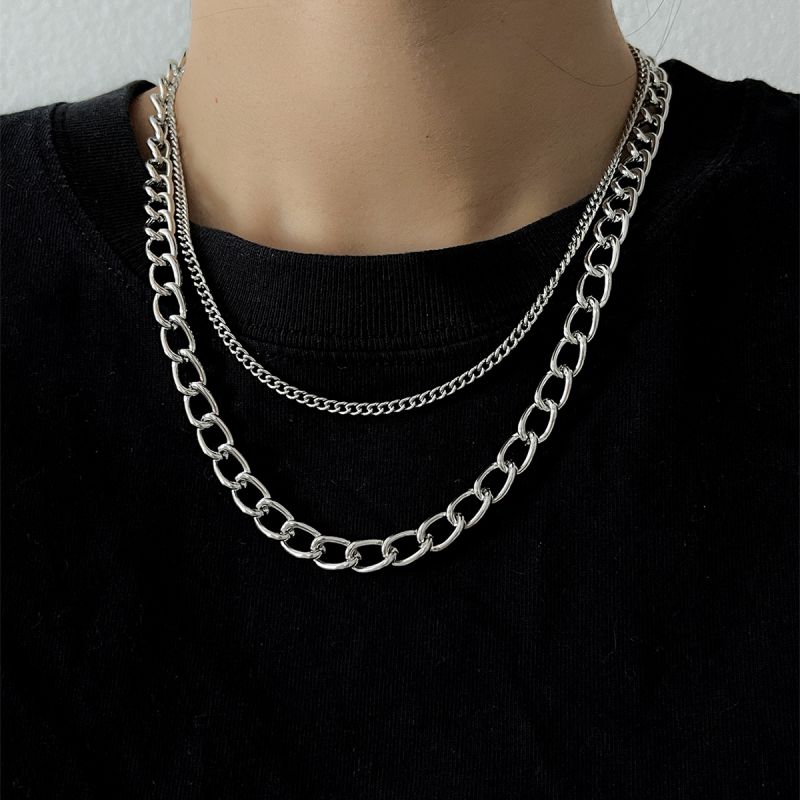 Fashion Silver Metal Chain Men's Necklace