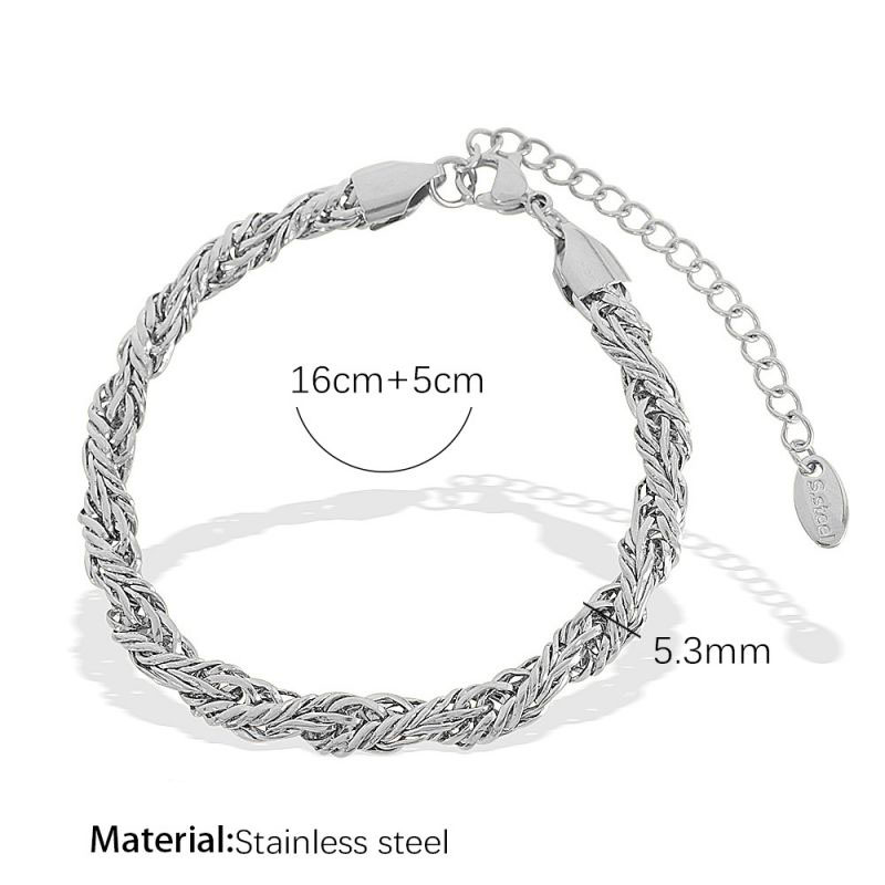 Fashion Silver Bracelet Titanium Steel Geometric Chain Bracelet
