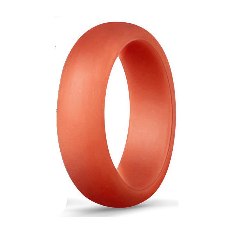 Fashion Coral Red Silicone Round Ring
