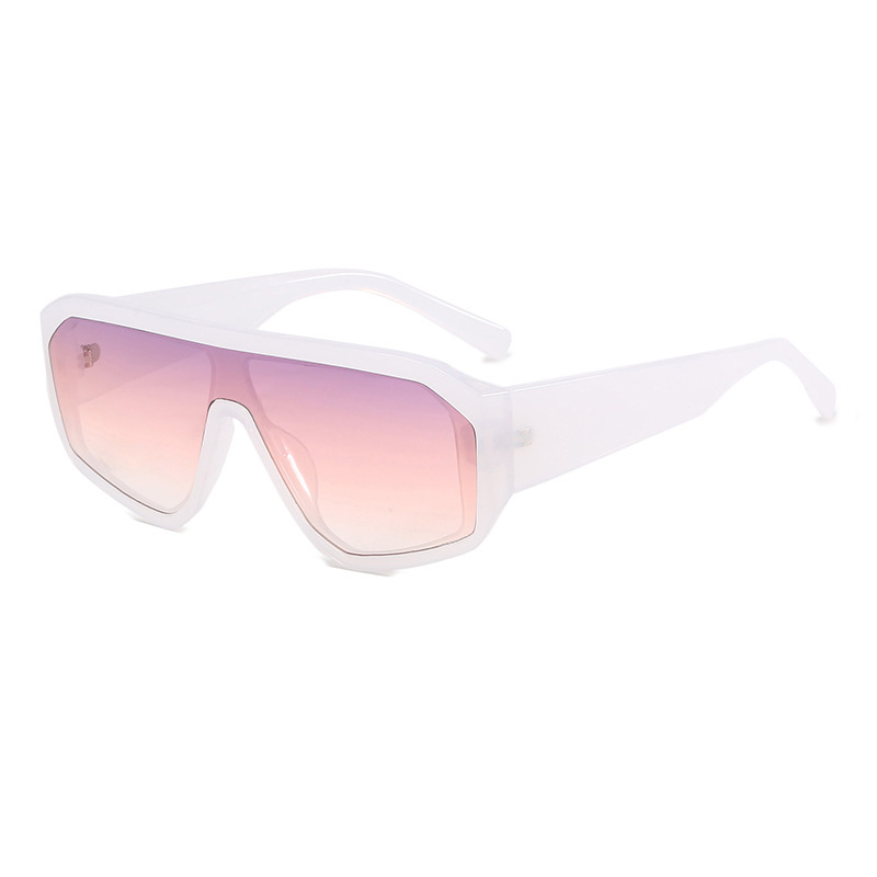 Fashion Transparent Frame Purple Pink Pc One-piece Sunglasses