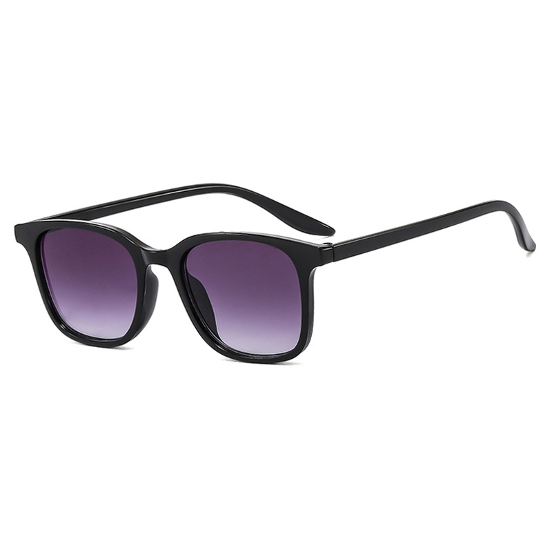 Fashion Bright Black Double Gray Square Small Frame Sunglasses