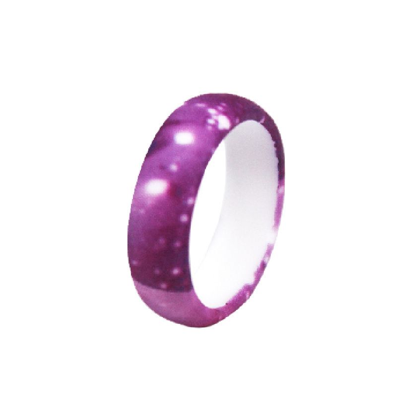 Fashion White Silicone Printed Round Ring