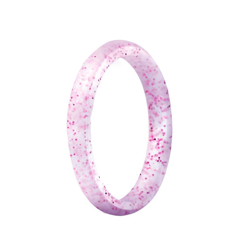Fashion Transparent Flash Purple Silicone Glitter Round Ring