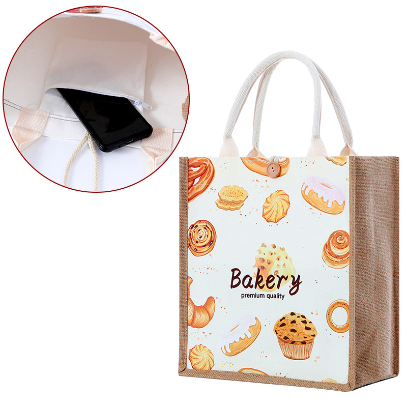 Fashion Bread Upgraded Version Length 30x Height 35x Side Width 15cm Canvas Large Capacity Printed Handbag