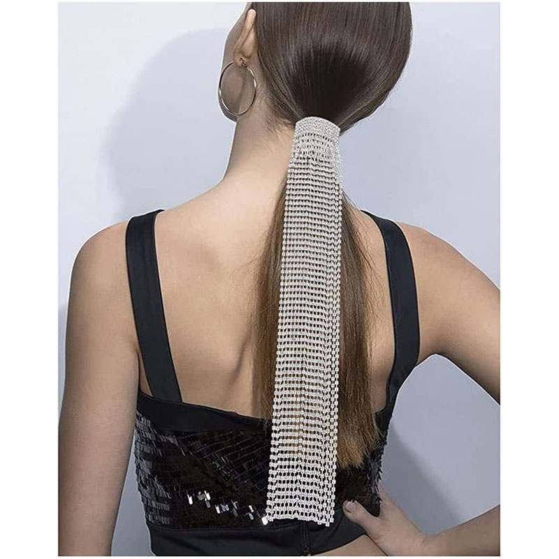 Fashion Style 5 Metal Diamond Tassel Hair Tie