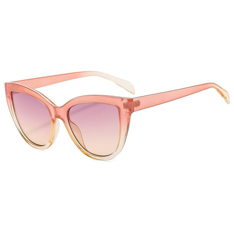 Fashion Pink And Yellow Frame Pink And Yellow Tablets Ac Cat Eye Sunglasses