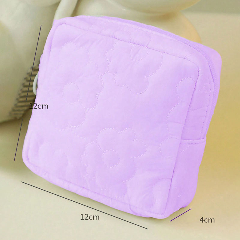 Fashion Purple Polyester Quilted Cloud Square Storage Bag