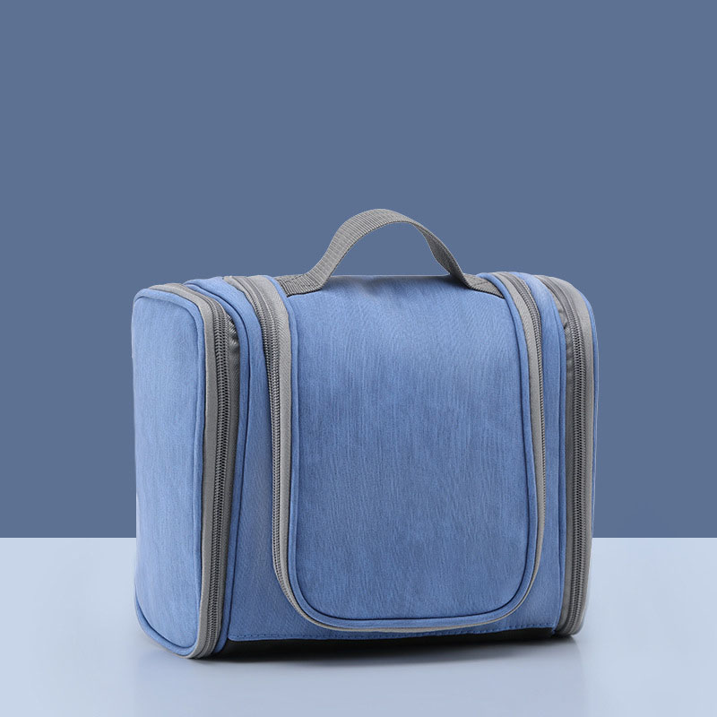 Fashion Blue Pu Waterproof Multi-layer Storage Bag