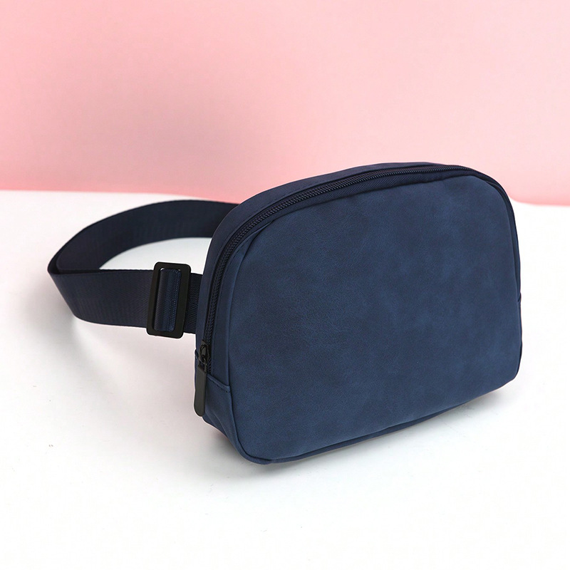 Fashion Navy Blue Suede Large Capacity Crossbody Chest Bag