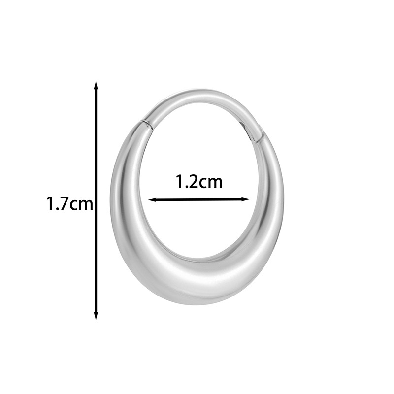 Fashion 12mm Silver Metal Semicircular Piercing Ring (single)