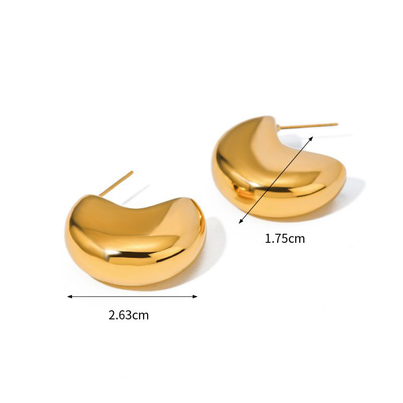 Fashion Gold Stainless Steel Geometric Earrings