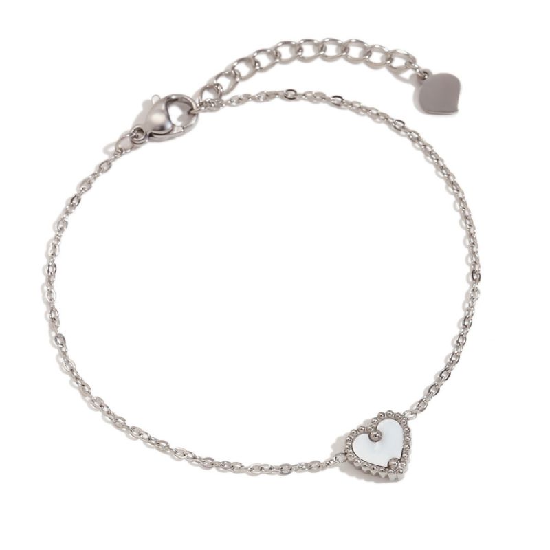 Fashion Single Shell Love Bracelet-steel Color Stainless Steel Love Bracelet