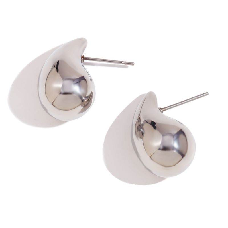 Fashion S Size Mini Hollow Drop Earrings-steel Color Stainless Steel Drop Shape Earrings