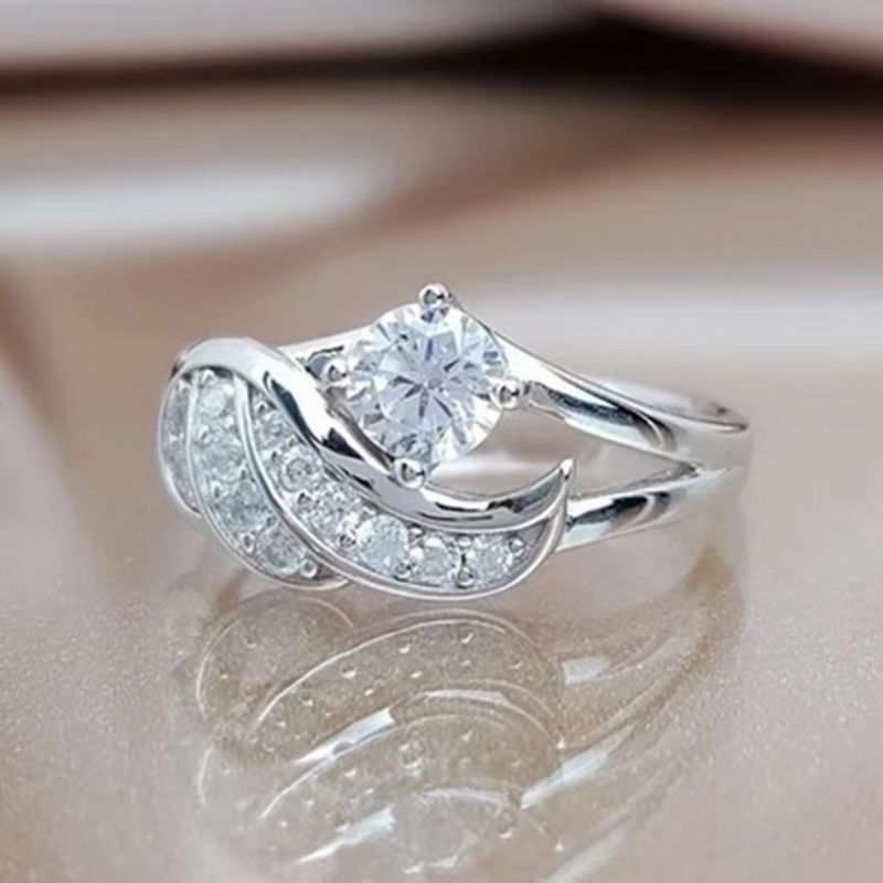 Fashion Silver Alloy Diamond Geometric Ring